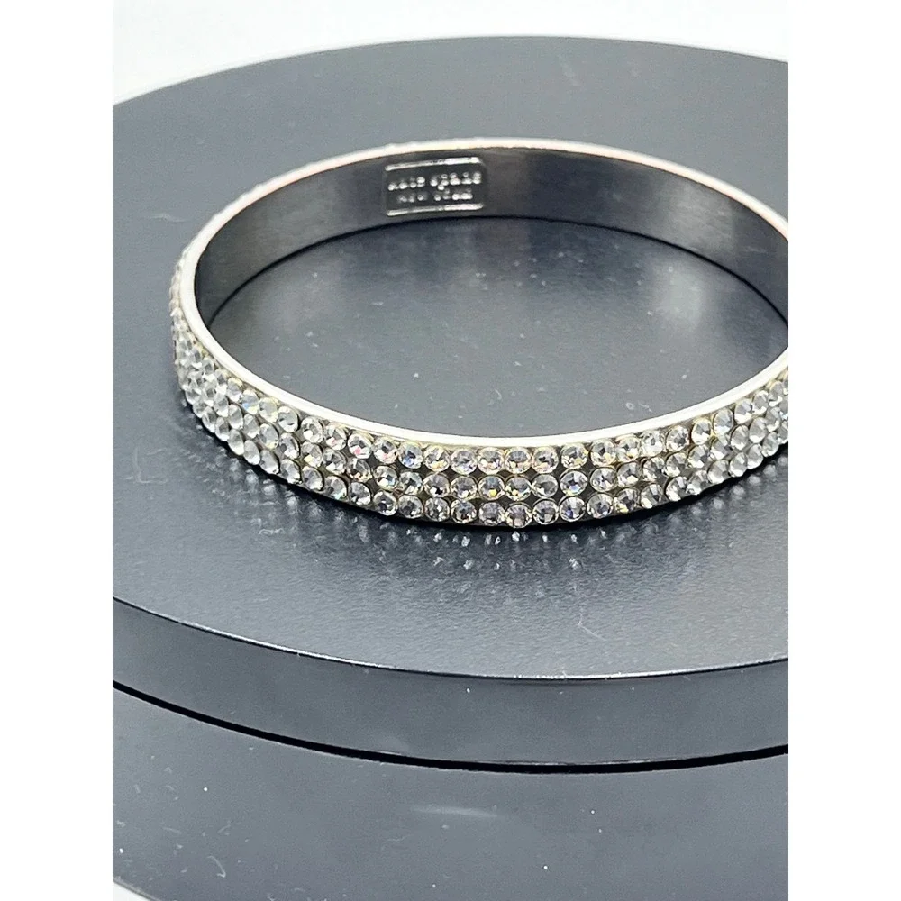 Kate Spade New York Razzle‎ Dazzle Heavy Metals Row Bangle Silver Bracelet